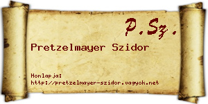 Pretzelmayer Szidor névjegykártya